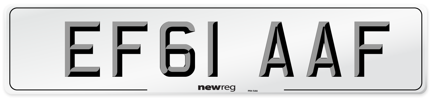 EF61 AAF Number Plate from New Reg